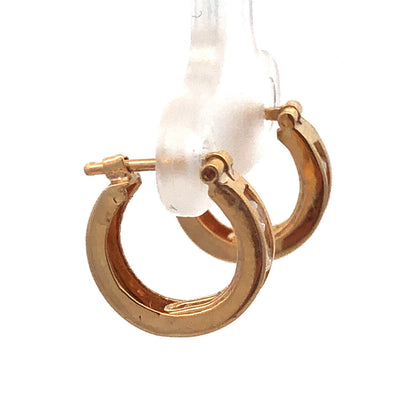 Designer 14K Yellow Gold Round Cubic Zirconia CZ Huggy Hoop Earrings