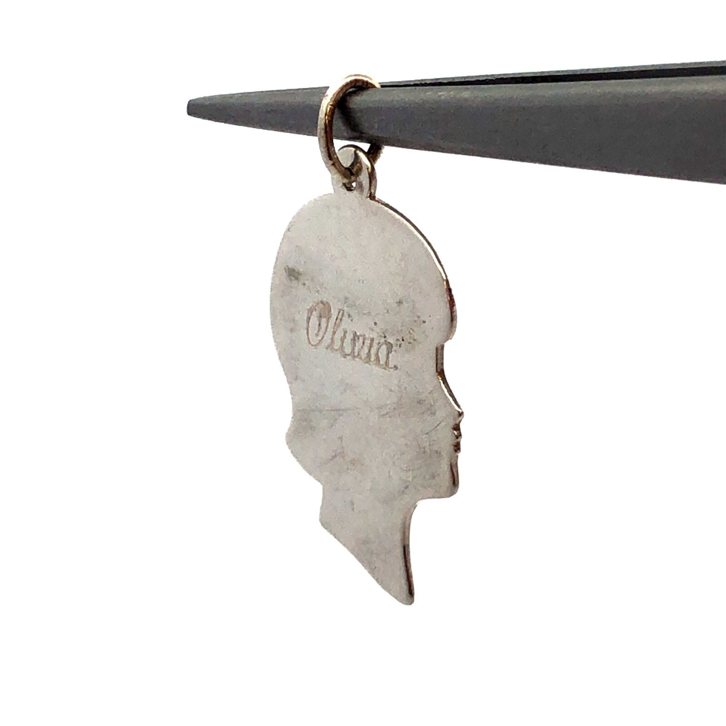 James Avery 925 Sterling Silver Girl Profile Silhouette Olivia Charm Pendant