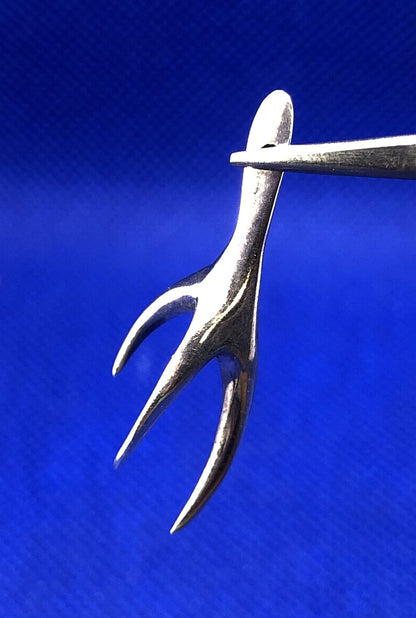 Modernist 925 Sterling Silver Spiked Thorn Claw Polished Pendant