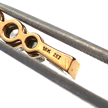 Designer ZEI 18K Yellow Gold Round Diamond Trio Bar Eternity Anniversary Pendant