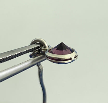 Italy Purple Amethyst 925 Sterling Silver Box Chain Dangle Stud Earrings