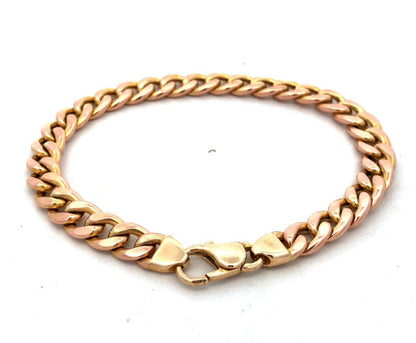 Designer AR Italy 14K Yellow Gold Cuban Link Chain Bracelet