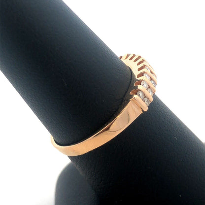14K Yellow Gold Round Diamond Channel Set Wedding Anniversary Band Ring