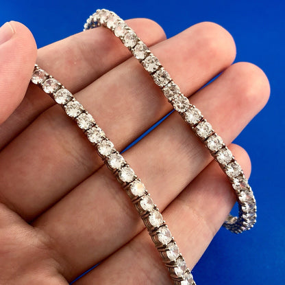 Glamorous Designer Sterling Silver Cubic Zirconia CZ Statement Tennis Necklace