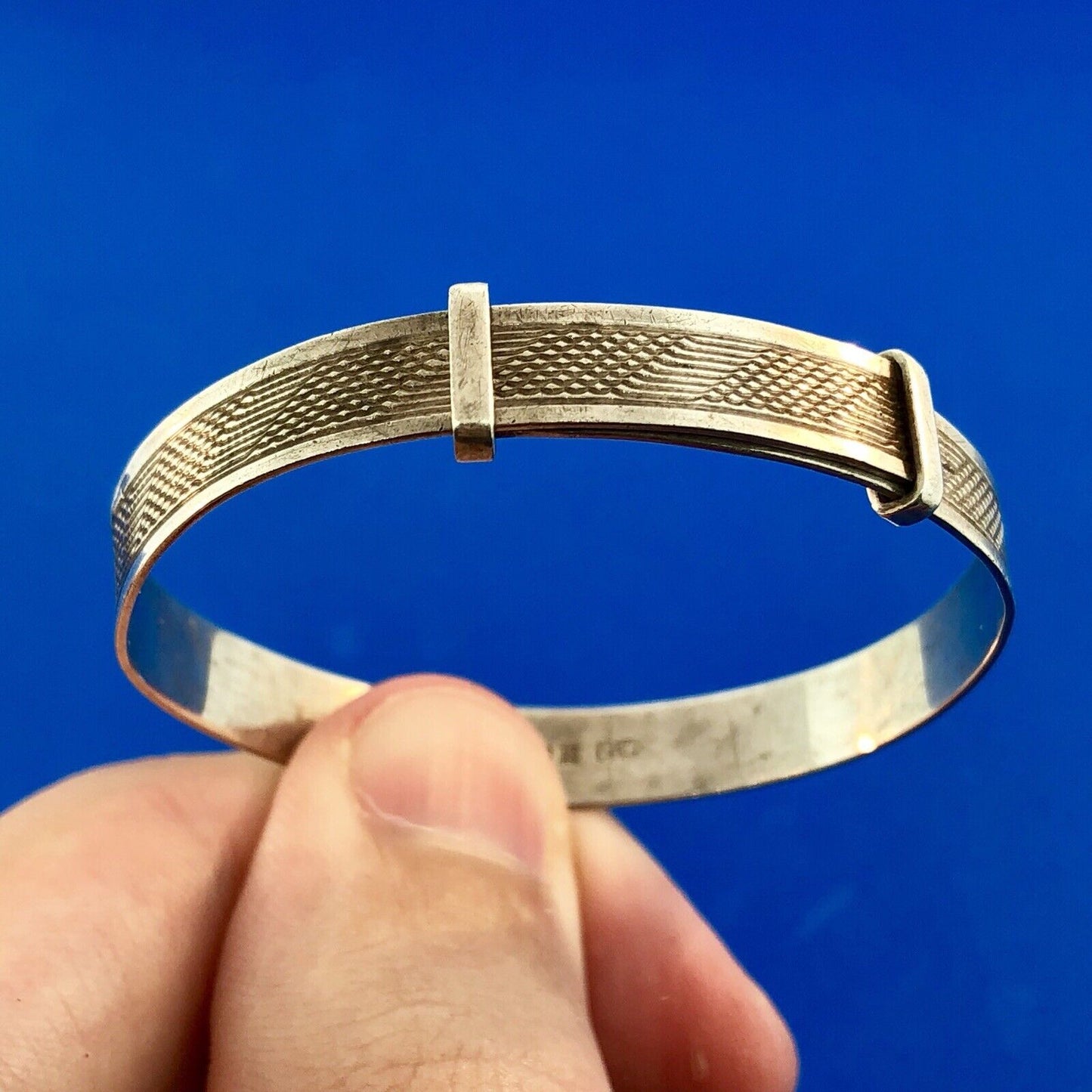 Retro Great Britain 925 Sterling Silver Expandable Adjustable Childs Bracelet