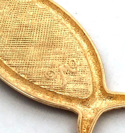 Designer Michael Anthony 14K Yellow Gold Jesus Fish Ichthys Pendant