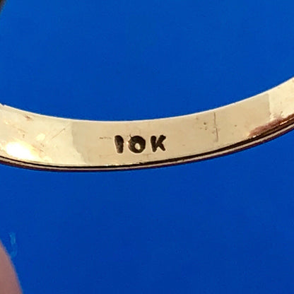 Art Deco Art Nouveau 10K Yellow Gold Fiery Opal Black Enamel Free Form Ring