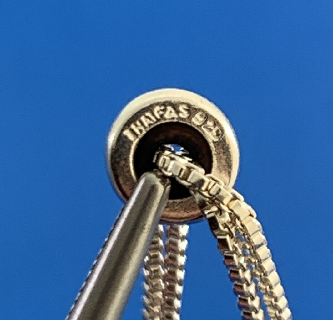 Designer FAS 925 Sterling Silver Taper Bead Adjustable Lariat Style Necklace