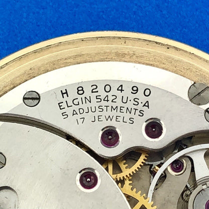 Elgin De Luxe 10k GF Open Face Grade 542 17j Model 5 Pocket Watch Not Running