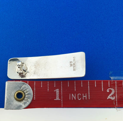 Navajo Designer Willie Saiz Sterling Silver 925 Multi-Stone Inlay Stud Earrings