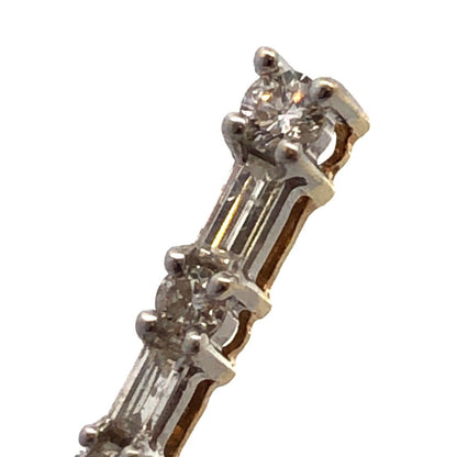 14K Yellow Gold Designer WGD Diamond Infinity Eternity Anniversary Bar Pendant