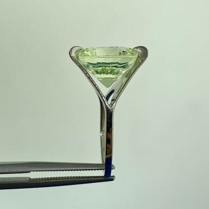 Dramatic Designer 10K White Gold Peridot Solitaire Statement Modernist Ring