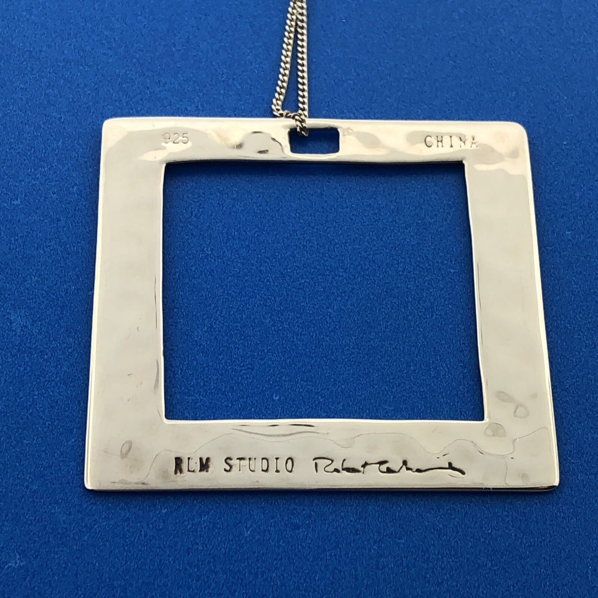 Robert Lee Morris Studio Sterling Silver 925 Open Square Frame 18" Necklace