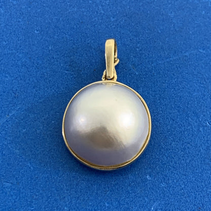 Designer JYES 14K Yellow Gold Mabe Pearl Enhancer Pendant