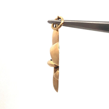 Designer 14K Yellow Gold Fleur De Lis Pendant