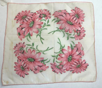 Vintage 7 Item Lot Floral Paisley Ladies Embroidered Edge Handkerchiefs