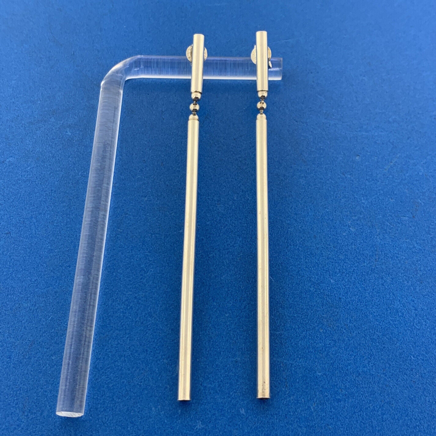 Designer Italy 925 Sterling Silver Modernist Tubular Dangle Statement Earrings