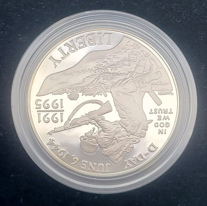 1991-1995 WWII 50th Anniversary Two Coin .900 Silver Proof Commemorative Set