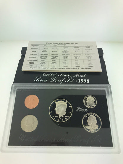 1992 1998 S Lot of United States Silver Proof Three 3 Sets OMP/COA