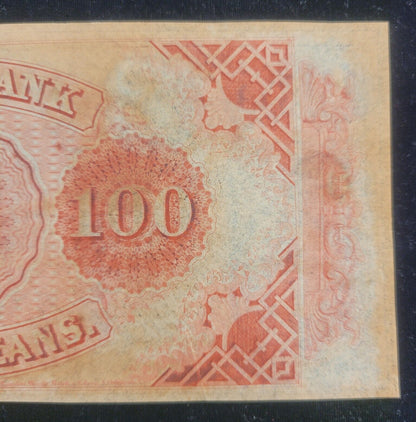 1800s $100 Canal Bank, New Orleans, Louisiana Obsolete Currency Paper Bank Note