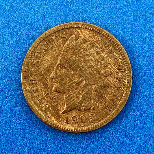 1909 S Indian Head One Cent Penny Type 3 Bronze Better Key San Francisco Coin