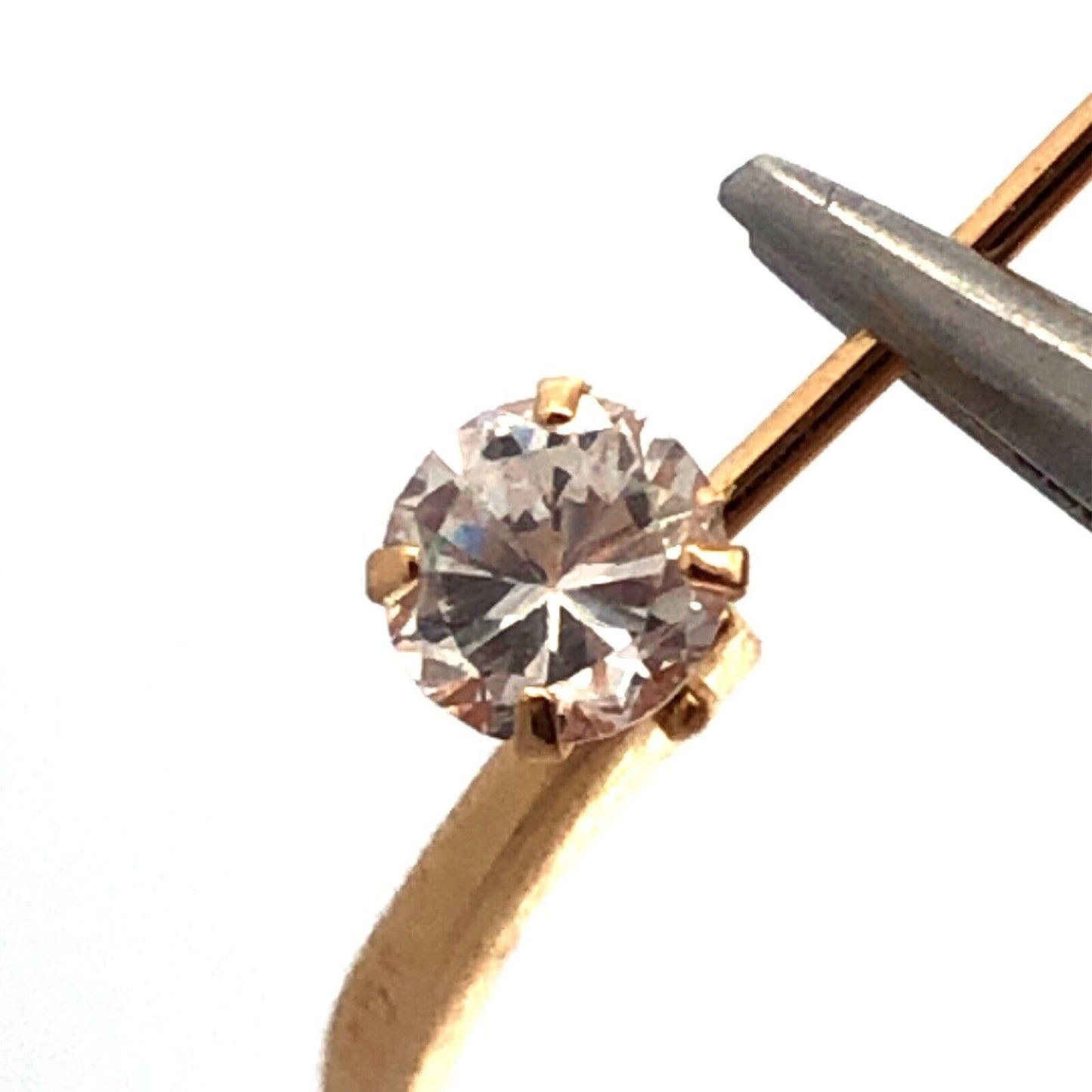 14K Yellow Gold Round Cubic Zirconia CZ Leverback Hook Earrings