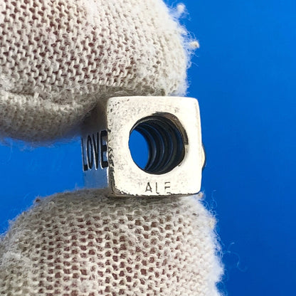Authentic PANDORA Sterling Silver 14K Yellow Gold 790200 I Love You Cube Charm