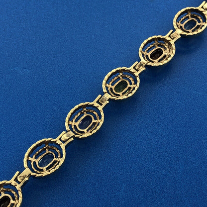 Vermeil Sterling Silver 925 Multi Gemstone Tennis Bracelet