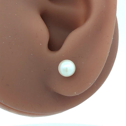 Jacmel Mauritius JCM 14K Yellow Gold Pearl Solitaire Wedding Day Stud Earrings