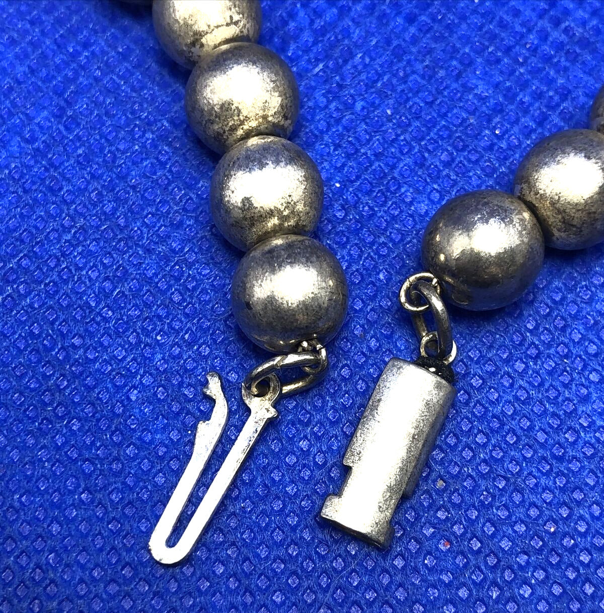 Vintage 1980's Silver-Tone Graduated Ball Beaded Statement Necklace Lot of Two