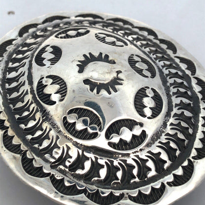 Vintage Native American BB Bernice Bonney 925 Sterling Silver Concho Belt Buckle