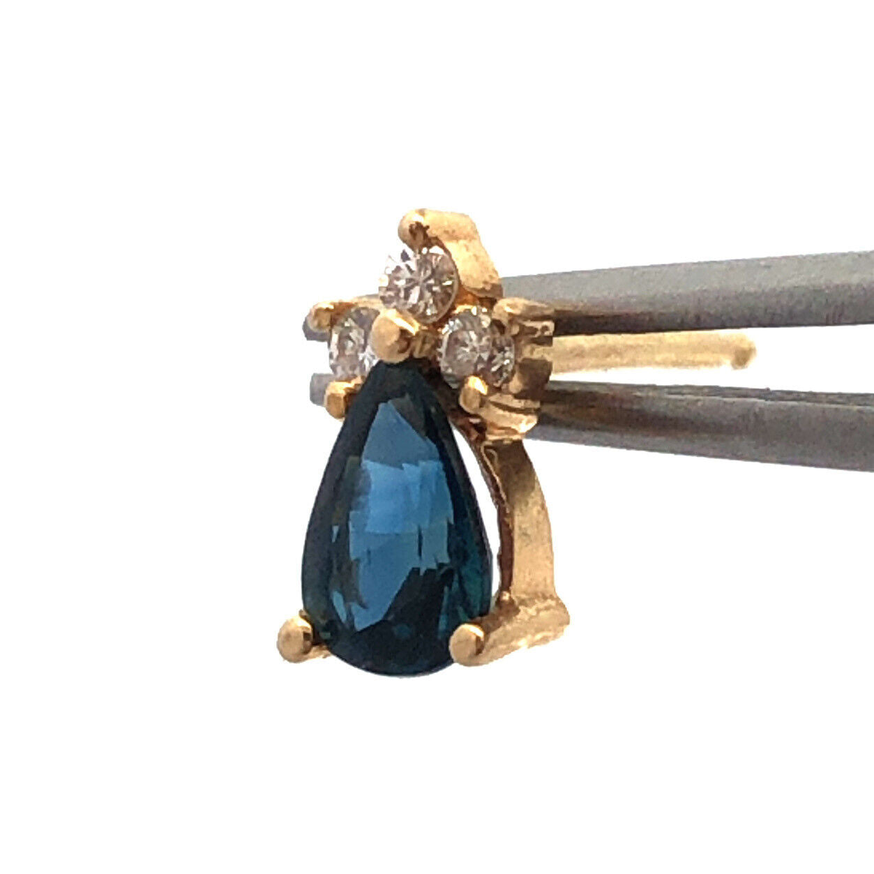 Designer 14K Yellow Gold London Blue Topaz Diamond Accented Stud Earrings