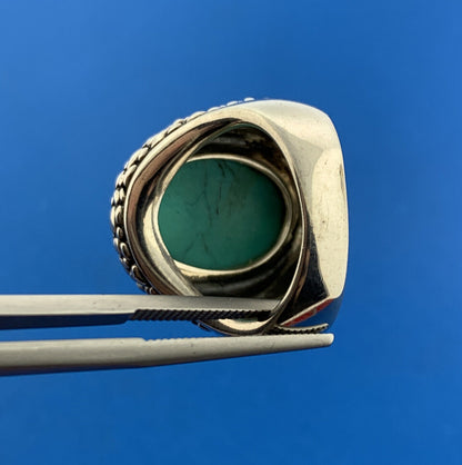 Whitney Kelly 925 Sterling Silver Oval Turquoise Pebbled Statement Dome Ring