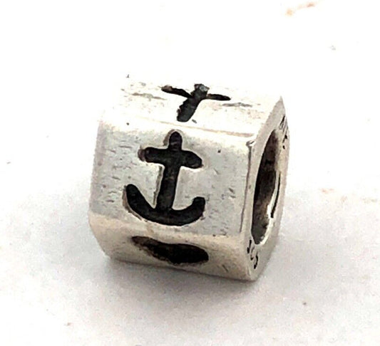 PANDORA 925 Sterling 790119 Silver Faith Love Hope Cross Heart Anchor Bead Charm