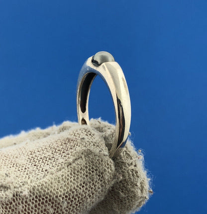 Vintage AVON Sterling Silver 925 Black Pearl Stackable Band Ring