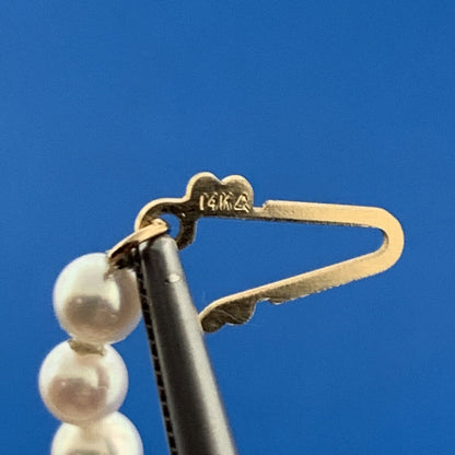 Vintage 14K Yellow Gold Hand Knotted Pearl June Anniversary Bridal Bracelet