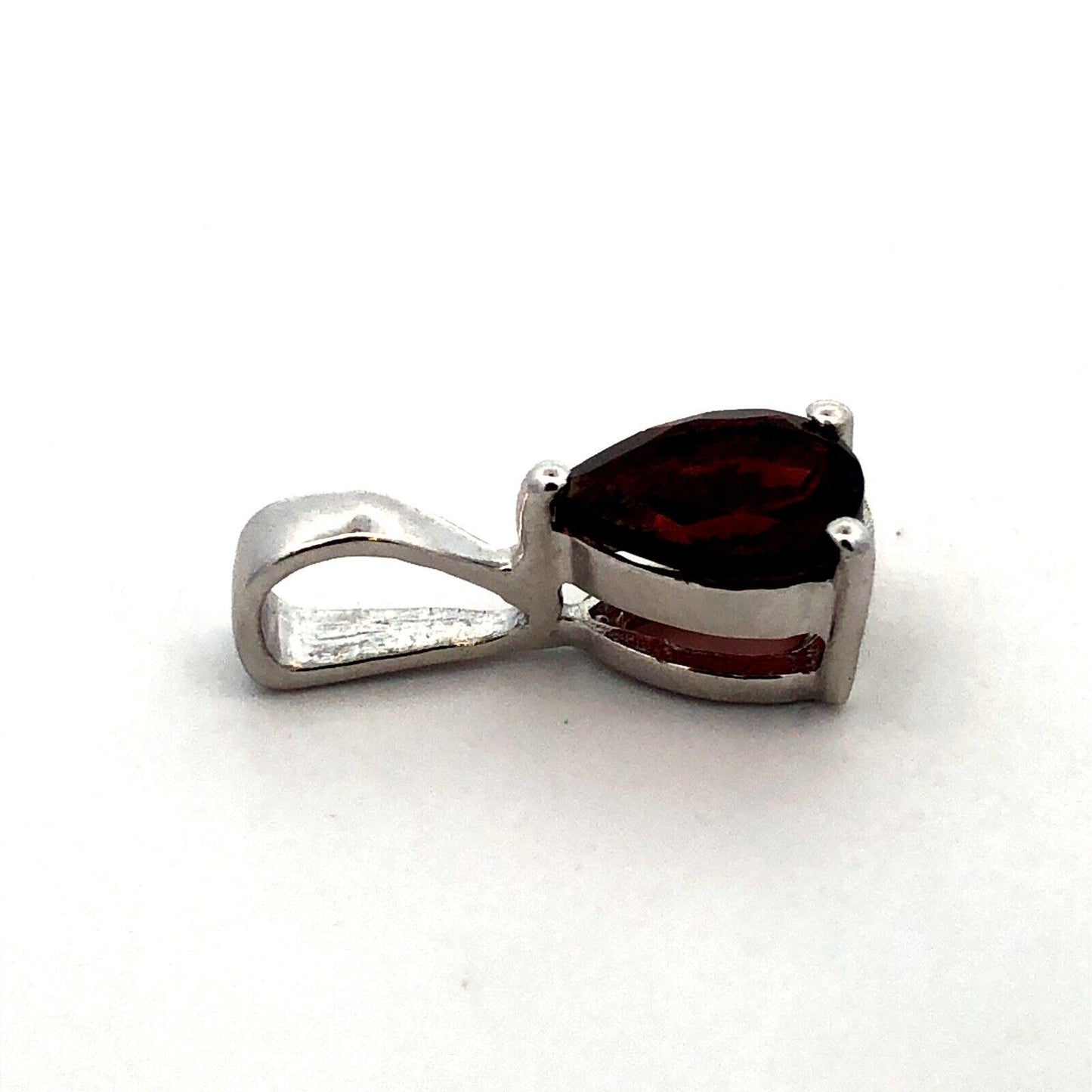 Designer TGGC 925 Sterling Silver Pear Cut Garnet January Anniversary Pendant