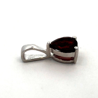Designer TGGC 925 Sterling Silver Pear Cut Garnet January Anniversary Pendant