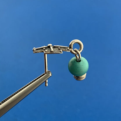 Adorable 925 Sterling Silver Turquoise Bead Cross Dangle Stud Earrings