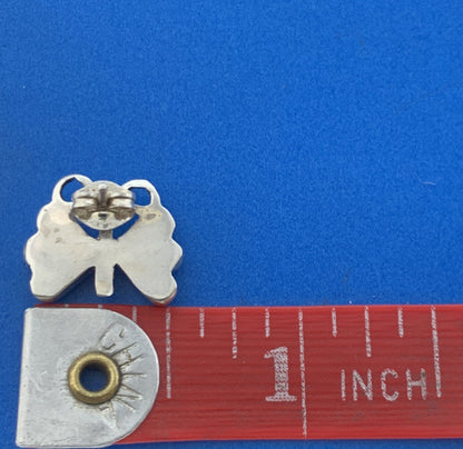 Designer 925 Sterling Silver Turquoise Enamel Butterfly Insect Stud Earrings