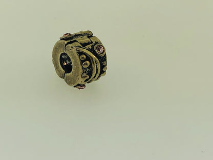 Retired PANDORA ALE Sterling Silver 925 Tendril Pink CZ Clip Bead Charm 790380