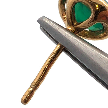 Designer 925 Sterling Silver Gold Vermeil Round Green Tourmaline Stud Earrings