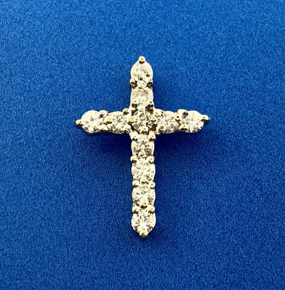 14K White Gold Diamond Cross Religious Communion Confirmation Bridal Pendant