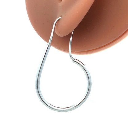 Designer 925 Sterling Silver Round Polished Drop Hoop Hook Earrings