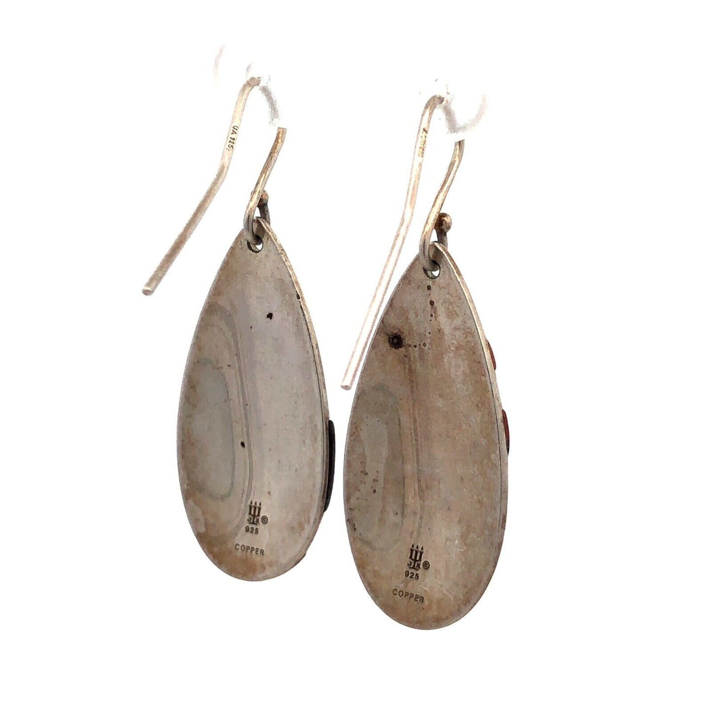 Retired James Avery 925 Sterling Silver Copper Floating Flowers Dangle Earrings