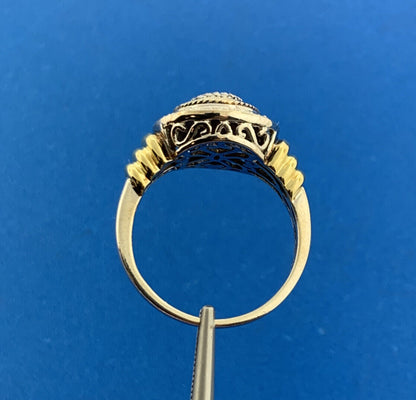 Designer JWBR 925 Sterling Silver Vermeil Pave Diamond Statement Dome Ring