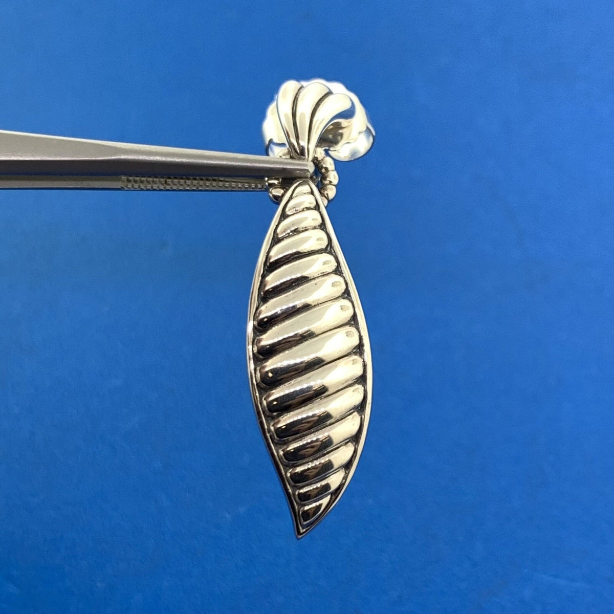 Lagos 925 Sterling Silver Leaves Collection Dangle Drop Statement Earrings