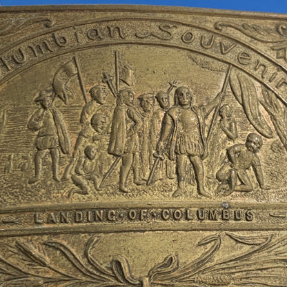 1892 Columbian Exposition Souvenir Columbus Bronze Belt Buckle