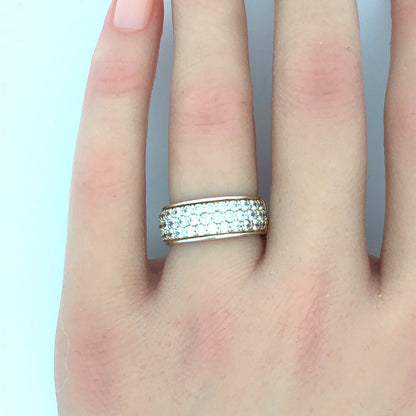 Sterling Silver Cubic Zirconia CZ Anniversary Eternity Wedding Band 925