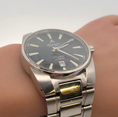 Atlantic Skipper Automatic Stainless Steel 42mm Black Dial Men's Watch 83765